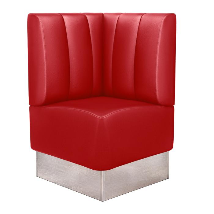 DALLAS | Banco esquinero para hostelería | Ancho:Alto 64 x 103 cm | Rojo | Rayas | Cuero
