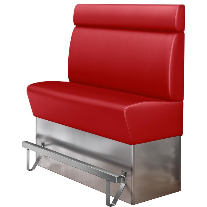 DALLAS | Gastro Hochbank | B:H 120 x 158 cm | Rot | Glatt | Leder