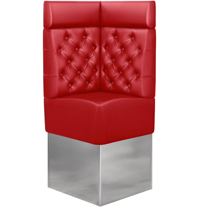 DALLAS | Hörnsoffa till restaurang | B:H 64 x 158 cm | Röd | Chesterfield | Läder