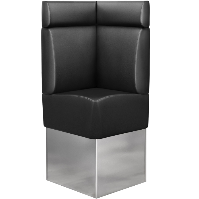 DALLAS | Gastro Eckbank | B:H 64 x 158 cm | Schwarz | Glatt | Leder
