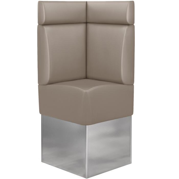 DALLAS | Hörnsoffa till restaurang | B:H 64 x 158 cm | Taupe | Smidig | Läder