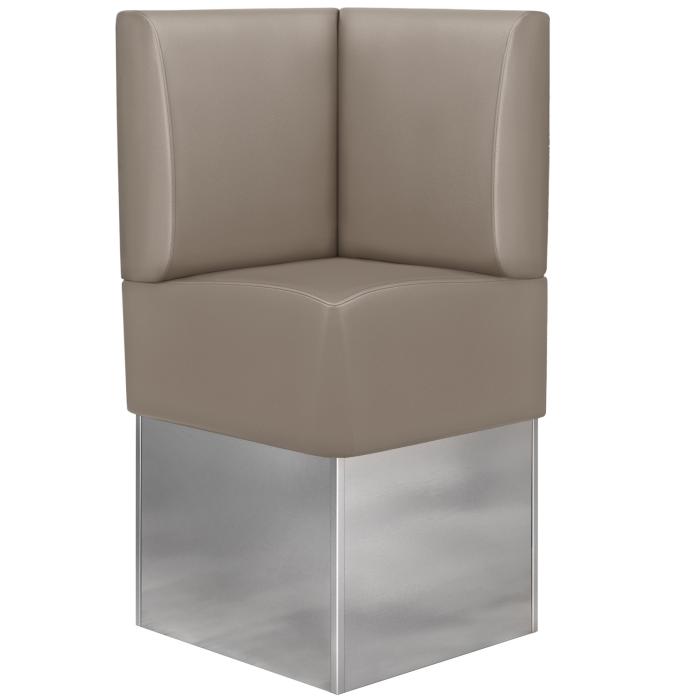DALLAS | Hörnsoffa till restaurang | B:H 64 x 133 cm | Taupe | Smidig | Läder