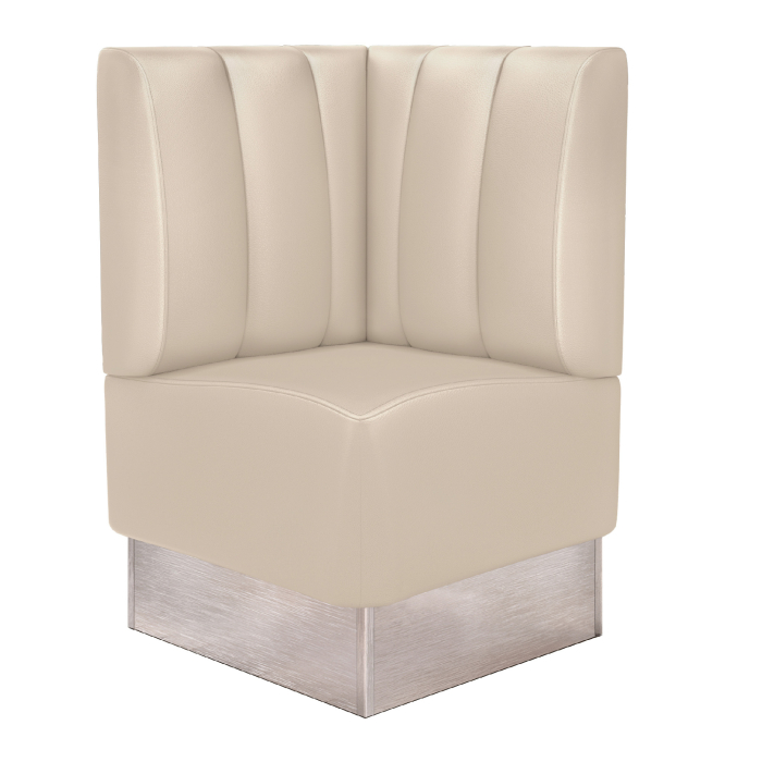 DALLAS | Banco esquinero para restaurante | An:Al 64 x 103 cm | Crema | Rayas | Cuero
