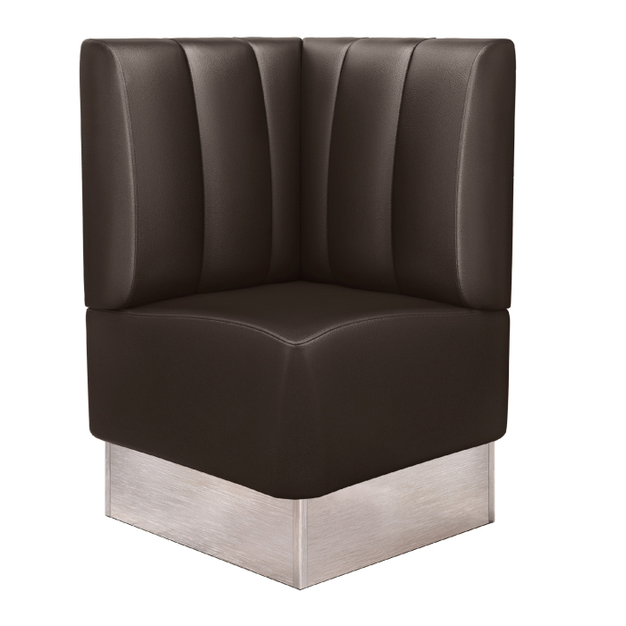DALLAS | Gastro Eckbank | B:H 64 x 103 cm | Braun | Gestreift | Leder