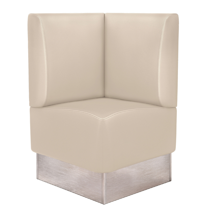 DALLAS | Hjørnebenk for restauranter | B:H 64 x 103 cm | Kremfarget | Glatt | Skinn