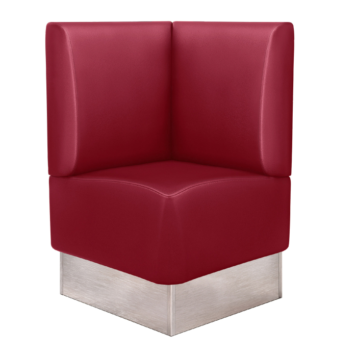 DALLAS | Gastro Eckbank | B:H 64 x 103 cm | Rot | Glatt | Leder
