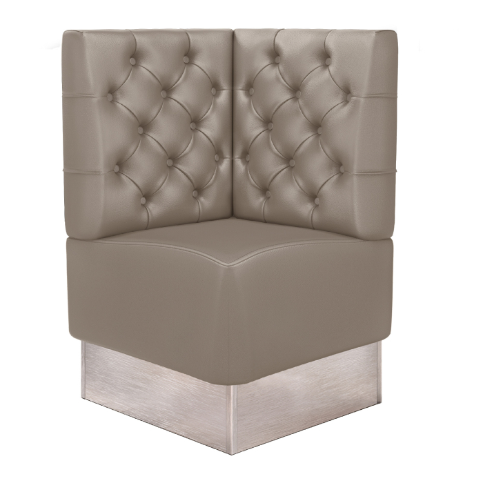 DALLAS | Hörnbänk för restauranger | B:H 64 x 103 cm | Taupe | Chesterfield | Läder