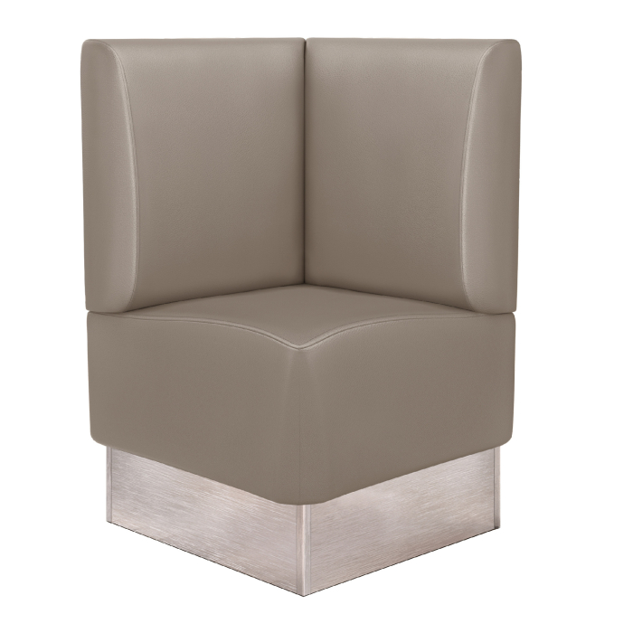 DALLAS | Hjørnebænk til restauranter | B:H 64 x 103 cm | Taupe | Glat | Læder