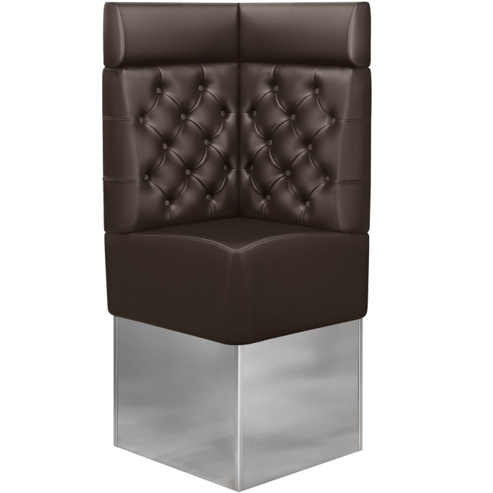 DALLAS | Gastro Eckbank | B:H 64 x 158 cm | Braun | Chesterfield | Leder