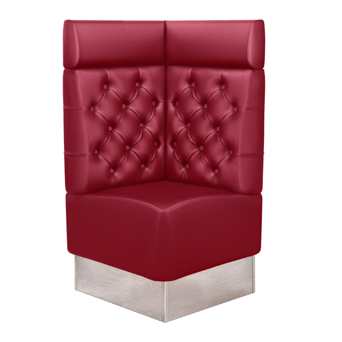 DALLAS | Panca angolare per ristoranti | L:A 64 x 128 cm | Rosso | Chesterfield | Pelle