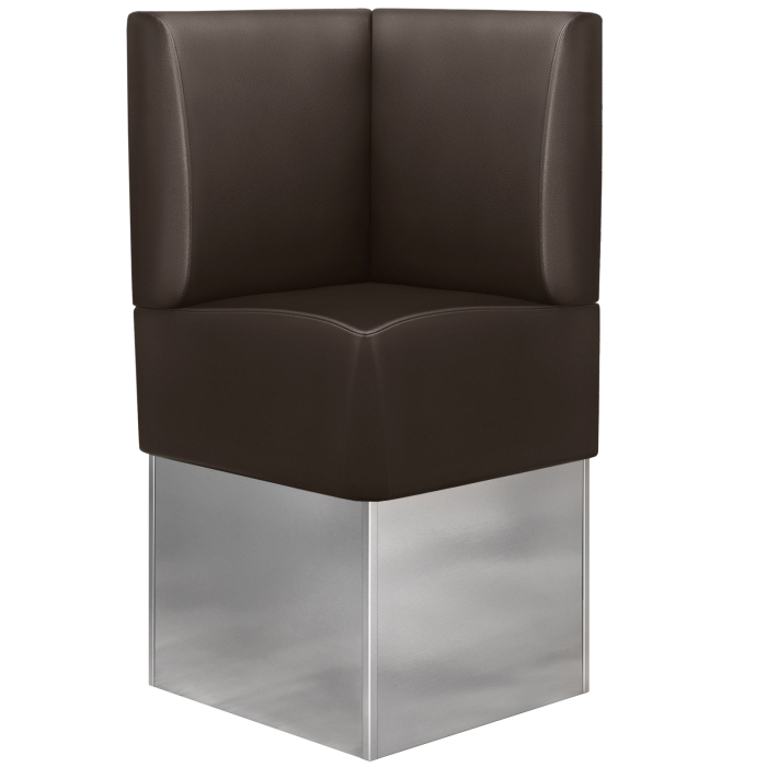 DALLAS | Banquette d'angle pour restauration | L:H 64 x 133 cm | Marron | Lisse | Cuir