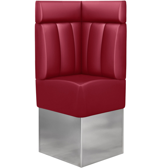 DALLAS | Banquette d'angle pour restauration | L:H 64 x 158 cm | Rouge | Rayé | Cuir