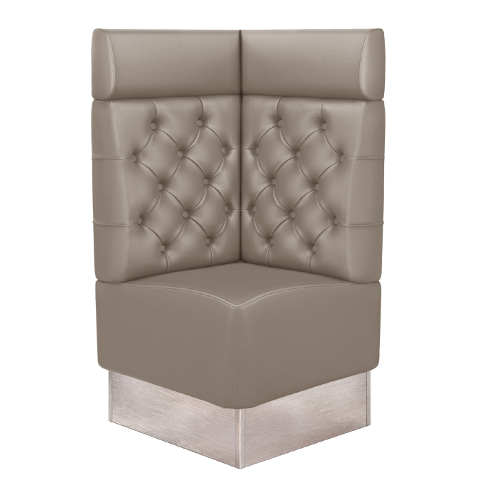 DALLAS | Kulmapenkki ravintoloihin | L:K 64 x 128 cm | Taupe | Chesterfield | Nahka