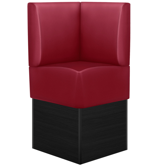 DENVER | Panca componibile modulo angolare per locali | L:H 64 x 133 cm | Rosso | Liscio | Pelle