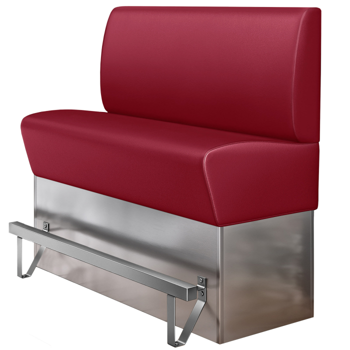 DALLAS | Banco alto para restaurantes | An:Al 180 x 133 cm | Rojo | Liso | Cuero
