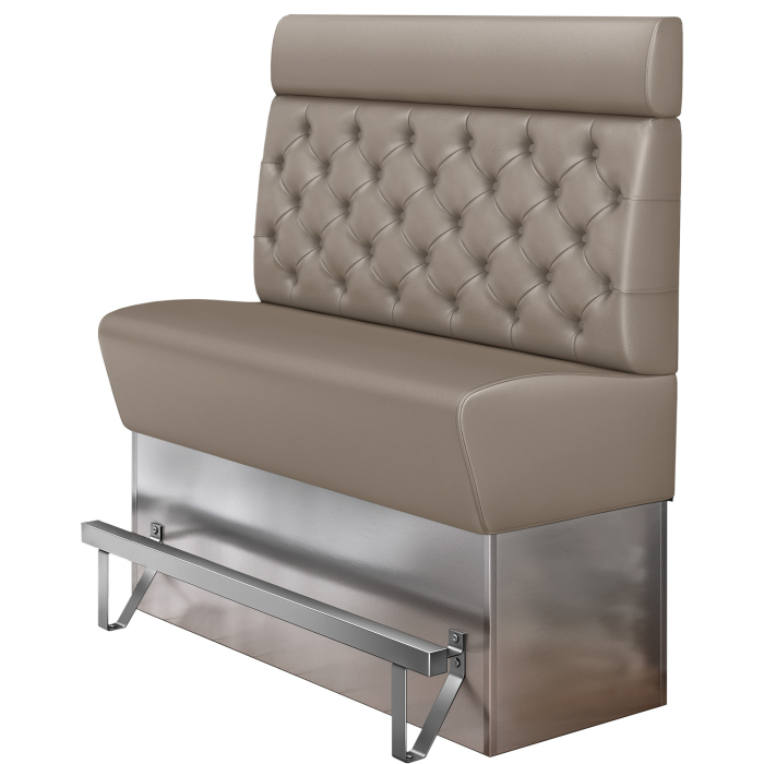 DALLAS | Gastro Hochbank | B:H 140 x 158 cm | Taupe | Chesterfield | Leder