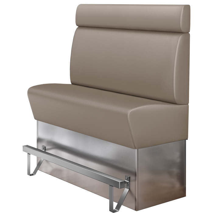 DALLAS | Gastro Hochbank | B:H 160 x 158 cm | Taupe | Glatt | Leder