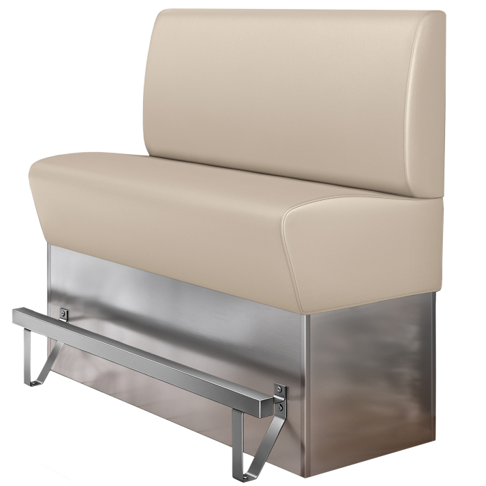 DALLAS | Banquette haute professionnel | L:H 100 x 133 cm | Crème | Lisse | Cuir