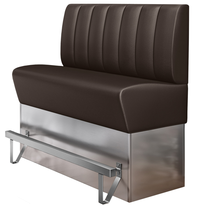DALLAS | Banquette haute professionnel | L:H 100 x 133 cm | Marron | Rayé | Cuir