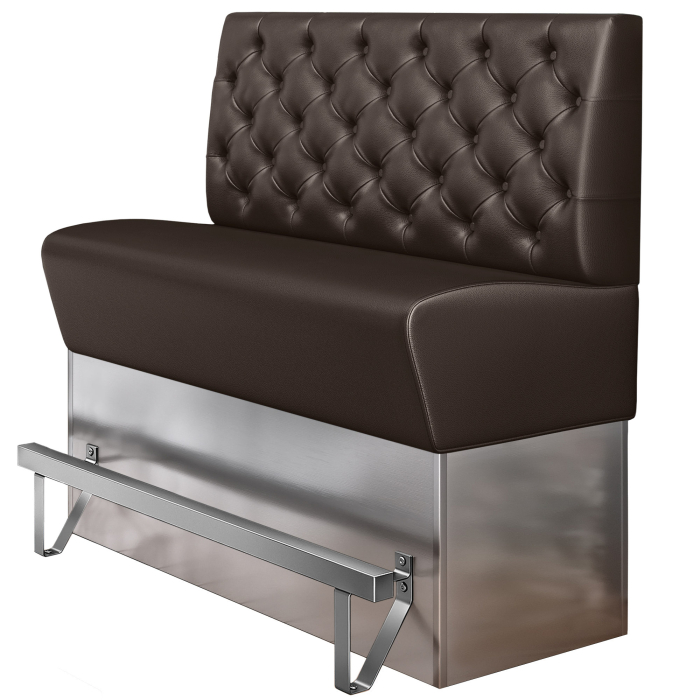 DALLAS | Banquette haute professionnel | L:H 180 x 133 cm | Marron | Chesterfield | Cuir