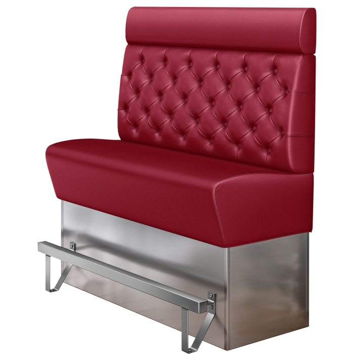 DALLAS | High-top bench for restaurants | W:H 120 x 158 cm | Red | Chesterfield | Leather