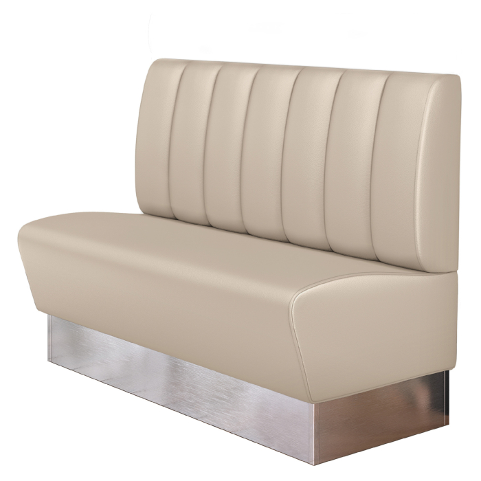 DALLAS | Banc de restaurant | L x H 160 x 103 cm | Crème | Rayé | Cuir