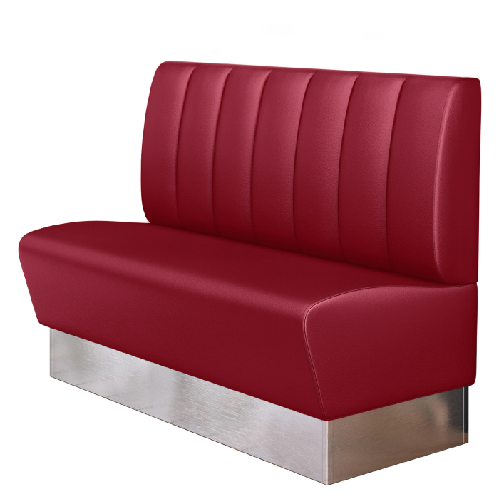 DALLAS | Gastrobank | B:H 100 x 103 cm | Rot | Gestreift | Leder