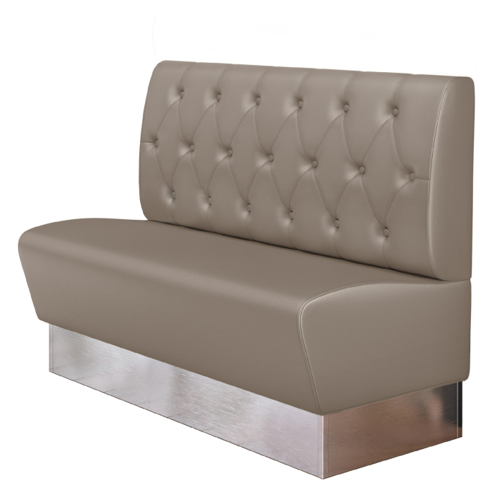 DALLAS | Restaurantbænk | B:H 140 x 103 cm | Taupe | Chesterfield diamantmønster | Læder