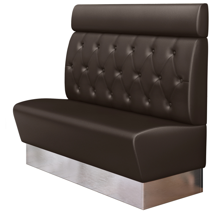 DALLAS | Gastrobank | B:H 200 x 128 cm | Braun | Chesterfield Raute | Leder