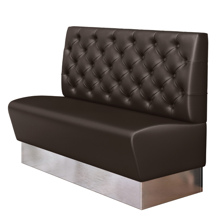 DALLAS | Restaurant bench | W:H 100 x 103 cm | Brown | Chesterfield | Leather
