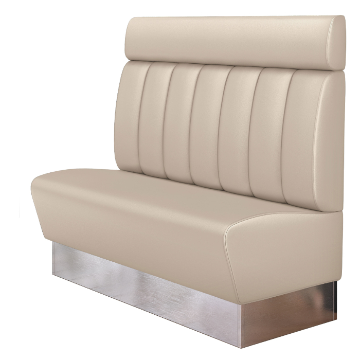 DALLAS | Restaurant bench | W:H 180 x 128 cm | Cream | Striped | Leather