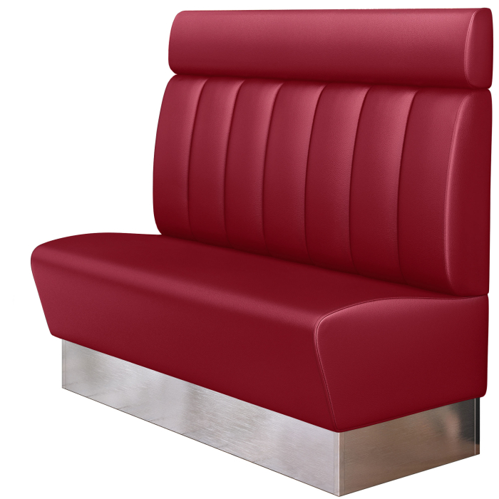 DALLAS | Restaurant bench | W:H 200 x 128 cm | Red | Striped | Leather