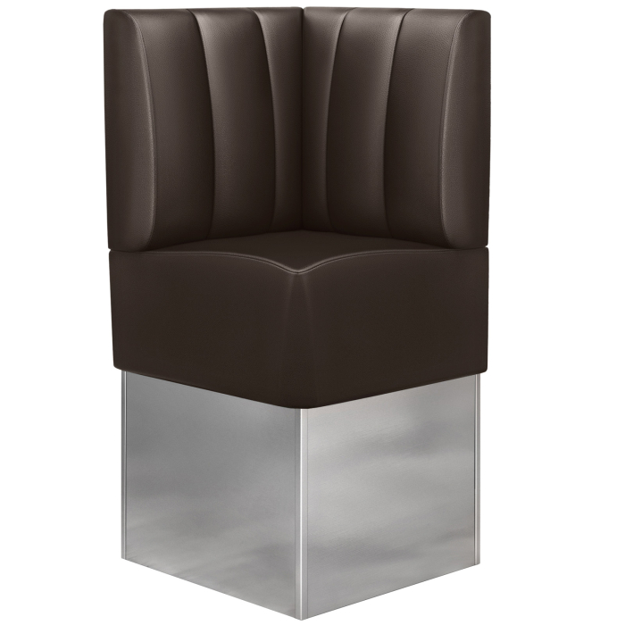 DALLAS | Hjørnebenk for kommersiell bruk | B:H 64 x 133 cm | Brun | Stripete | Skinn