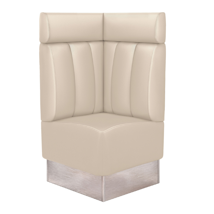 DALLAS | Banquette d'angle pour restaurants | L:H 64 x 128 cm | Crème | Rayée | Cuir