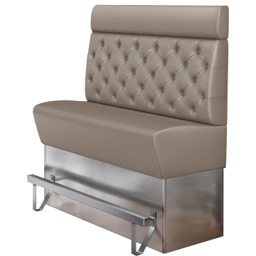 DALLAS | Banc haut pour restaurants | L x H 100 x 158 cm | Taupe | Chesterfield | Cuir