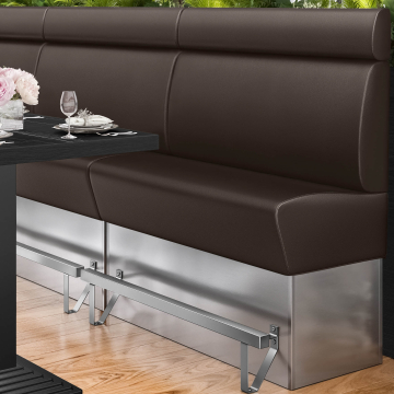 DALLAS | Banc haut pour restaurants | L x H 160 x 158 cm | Marron | Lisse | Cuir