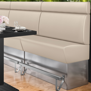 DALLAS | Banco alto para restaurantes | An:Al 140 x 158 cm | Crema | Liso | Cuero