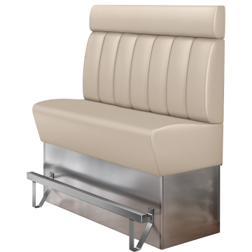 DALLAS | Banco de comedor alto | An:Al 160 x 158 cm | Crema | Rayas | Cuero