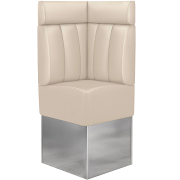 DALLAS | Banco esquinero para restaurante | An:Al 64 x 158 cm | Crema | Rayas | Cuero