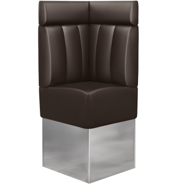 DALLAS | Banquette d'angle pour restaurants | L:H 64 x 158 cm | Marron | Rayé | Cuir