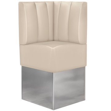 DALLAS | Banquette d'angle pour restauration | L:H 64 x 133 cm | Crème | Rayé | Cuir