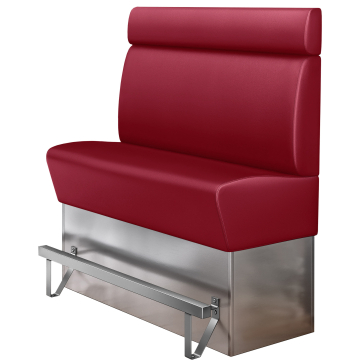 DALLAS | Banquette haute professionnel | L:H 140 x 158 cm | Rouge | Lisse | Cuir