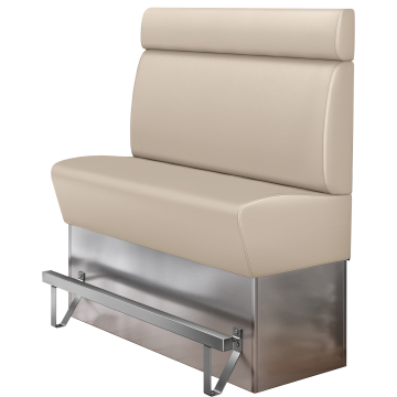 DALLAS | Catering hoge bank | B:H 120 x 158 cm | Crème | Glad | Leer