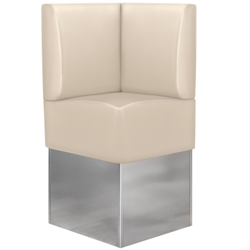 DALLAS | Corner bench for commercial use | W:H 64 x 133 cm | Cream | Smooth | Leather