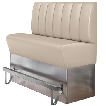 DALLAS | Divanetto per ristorante | L:H 120 x 133 cm | Crema | A righe | Pelle