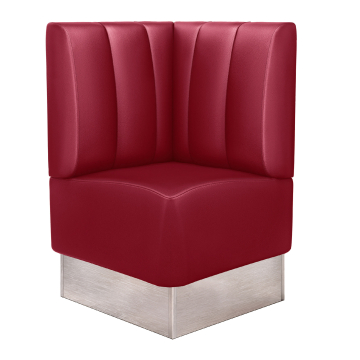 DALLAS | Gastro Eckbank | B:H 64 x 103 cm | Rot | Gestreift | Leder