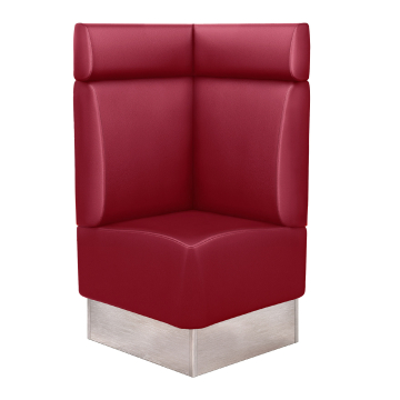 DALLAS | Gastro Eckbank | B:H 64 x 128 cm | Rot | Glatt | Leder