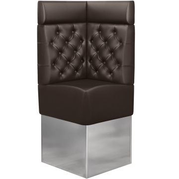 DALLAS | Gastro Eckbank | B:H 64 x 158 cm | Braun | Chesterfield | Leder