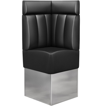 DALLAS | Gastro Eckbank | B:H 64 x 158 cm | Schwarz | Gestreift | Leder