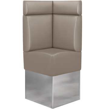 DALLAS | Gastro Eckbank | B:H 64 x 158 cm | Taupe | Glatt | Leder